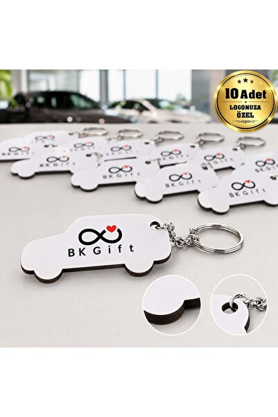 Bk Gift 10 قطع من سلسلة مفاتيح مخصصة لشعارك، على شكل سيارة، مقاس 3.5x6.5 سم، ...