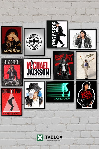TABLOX 12 komada Michael Jackson pop pevač muzika pesme dekorativni MDF set z...
