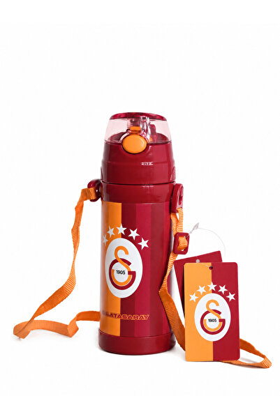 Galatasaray Lisanslı Çelik Matara - Parçalı Desenli Paslanmaz Su Matarası 425 ml