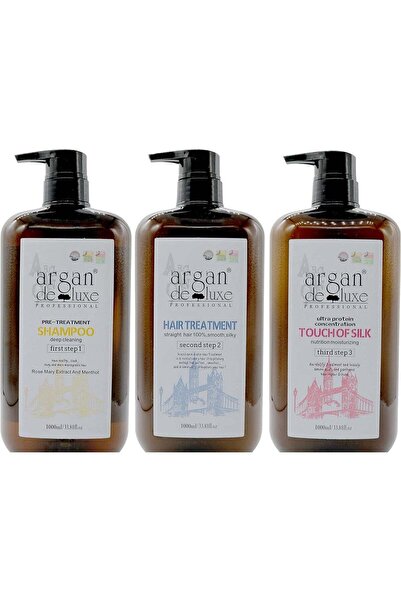 argan de luxe Hair Treatment Set (3 * 1000ml) l 100% Straight Hair