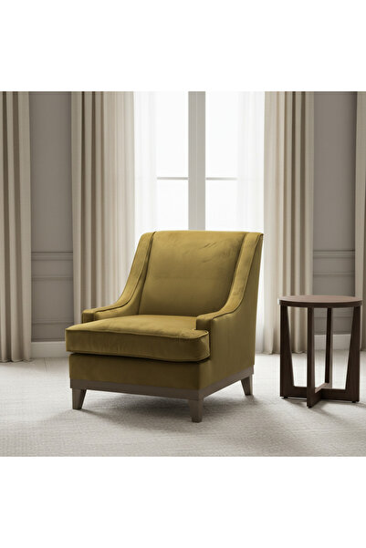 Roots Furniture كرسي كلاسيكي من نوهابابتين مصنوع من المخمل الذهبي