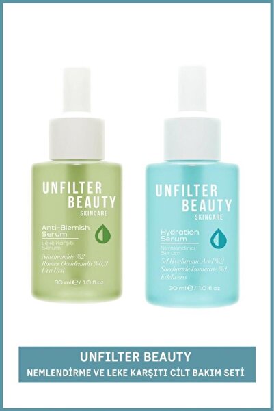 Unfilter Beauty Leke Karşıtı Serum 30Ml ve Nemlendirici Serum 30Ml Cil Bakım ...