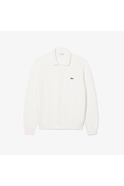 Lacoste Erkek Classic Fit Polo Yaka Beyaz Kazak