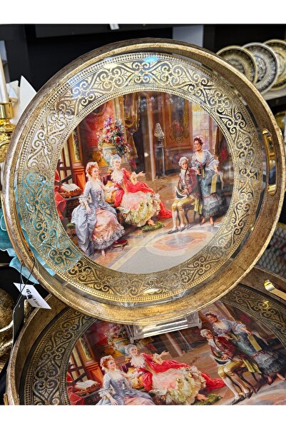 LOKMAN ZÜCCACİYE SHOWROOM Double Marquette Patterned Glass Large Size Tray