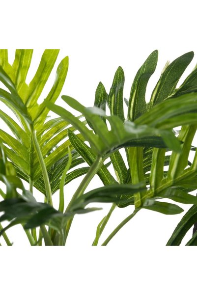 Mandalin , Planta artificiala Palmier cu ghiveci din beton alb, 30 cm, verde