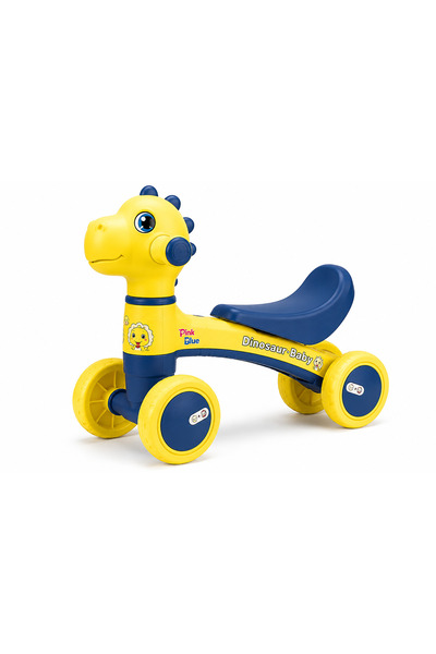 PinkBlue Bicicleta Ride-On fara Pedale Dino PinkBlue, 4 Roti, Lumini si Muzic...