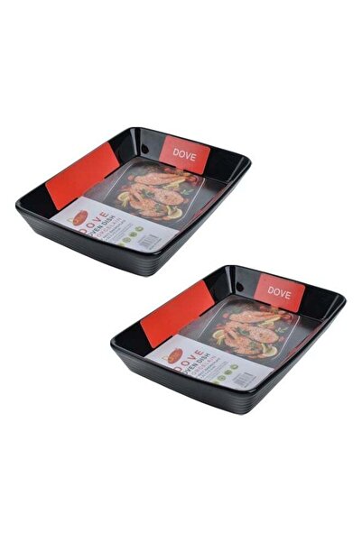 Dove 2-Piece Porcelain Rectangular Baking Dish Black 12 inch (31x23x5cm)