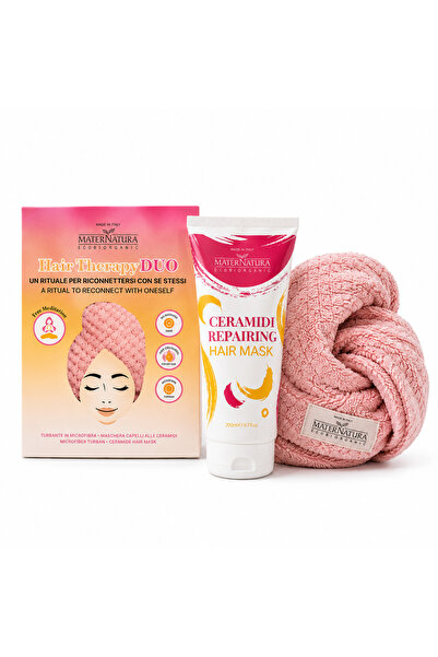 MaterNatura Set Mască de Păr cu Ceramide 200ml + Turban Microfibră MaterNatur...