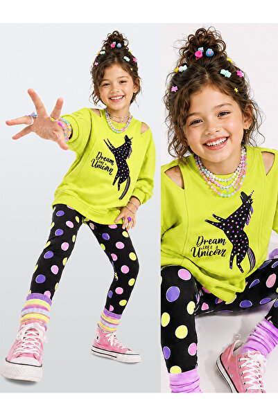 Denokids Girl's Unicorn Sweatshirt Set - Polka Dot Leggings Set (Ages 4-10)