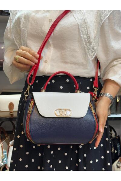 H&D COLLECTİON حقيبة نسائية من Miami Polo Club بخمسة أقسام بتفاصيل حزام يد سلسلة