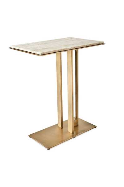 UTTERMOST طاولة جانبية كانتيليفر - من الترافرتين