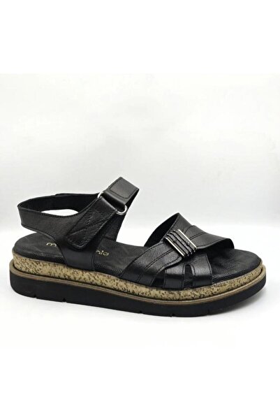 Mammamia D26Ys-2905 Leather Women's Sandals with Buckle Detail