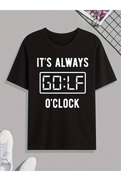 29CUN تي شيرت مطبوع عليه 'Always Golf Clock'، تي شيرت رجالي، تي شيرت كاجوال ب...