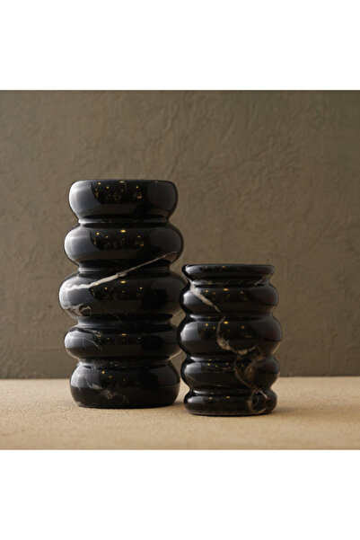 Generic Brand Mrlth-103-1045-1 Black Knotted Marble Vase