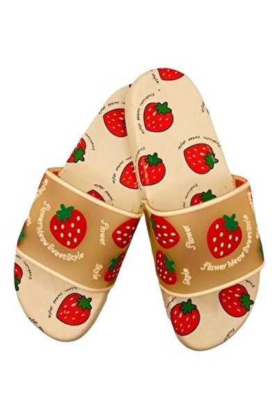 TECOS Beach Slipper , white, strawberry print, size 36, 23.5 centimeters