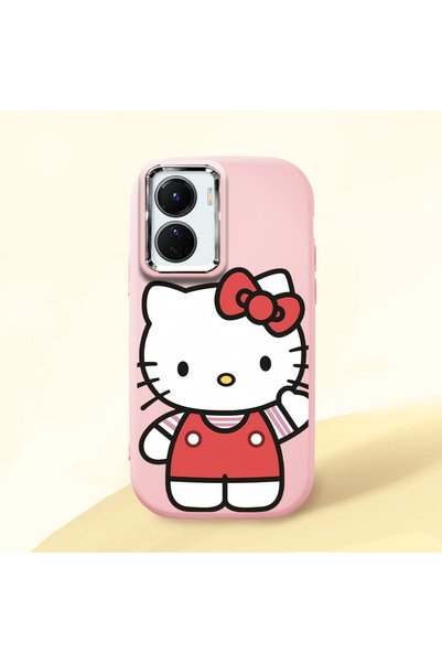 Hontinga Vivo Y02S Compatible Case Camera Protector Pink Silicone Couple Phon...