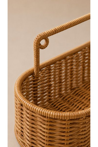 Bohemian منظم من الخيزران معلق على الحائط مكون من قطعتين - سلة