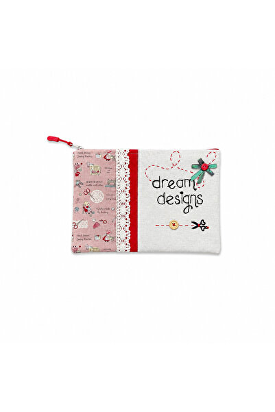 Genel Markalar Dream Designs El Yapımı Yazılı Clutch Kadın El Çantası - Pembe