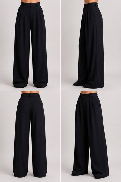SALTİX Women's Milano Wide Leg Fabric Trousers