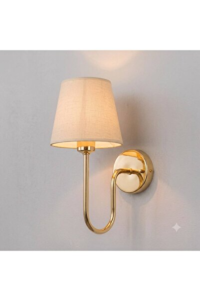 AKDENİZ AYDINLATMA ELEKTRİK MALZEMELERİ Modern Gold Fabric Hat Wall Sconce E2...