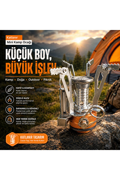 GLFTECH Mini Kamp Ocağı Ocak Başlığı – Katlanır Taşınabilir Gazlı Kamp Ocak A...