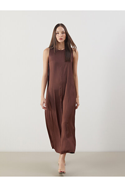 LC Waikiki Original Oval Collar Satin Dress