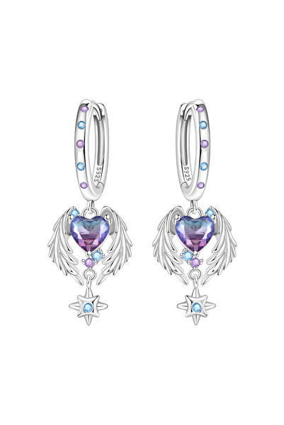 Choice OTE4252 S925 Sterling Silver Earrings Exquisite Wings Guardian Love Ea...