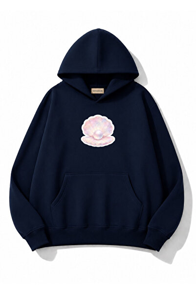 herkesemoda Pearl Printed Hooded 2 Thread Threaded Sweatshirt