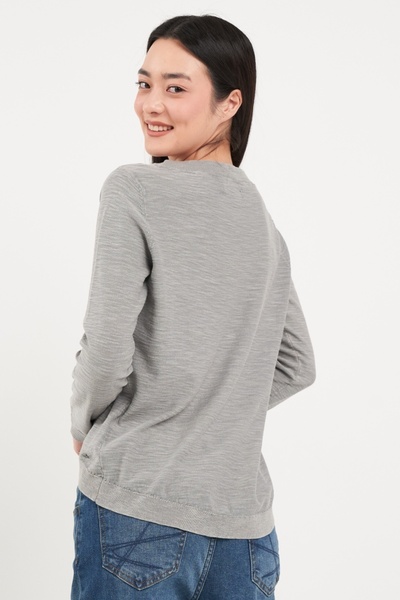 Kenvelo - Pulover dama cu maneca lunga de culoare uniforma