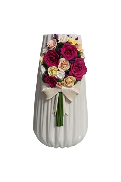 OEM Vază decorativă cu buchet de trandafiri 3D lucrat manual – Design floral ...