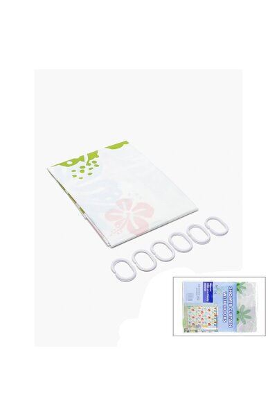 TTT PVC Duş Perdesi - Çift Kanatlı - 12 Halkalı - 90x180 cm