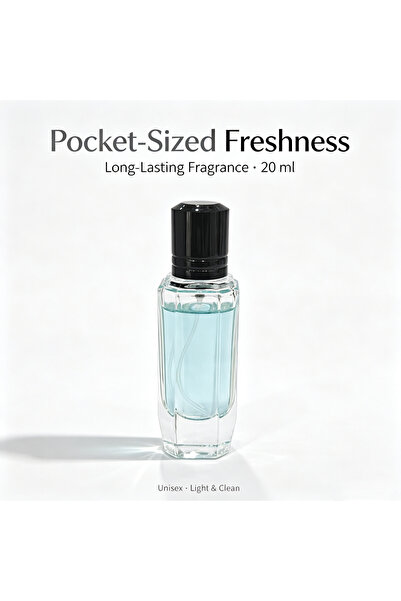 ARIANA 20ml Portable Unisex Perfume, Light Blue Fresh Scent, Elegant Geometri...