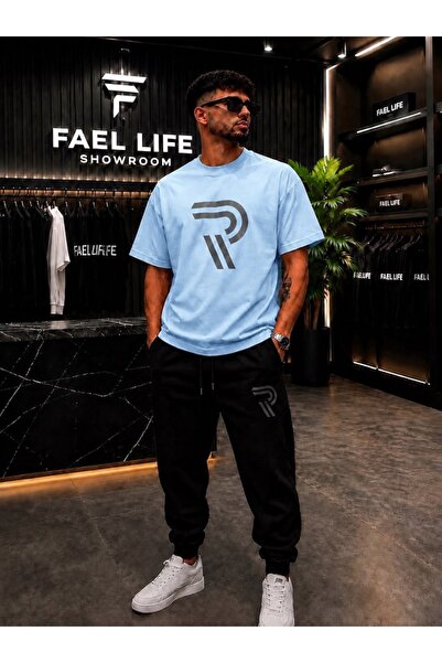 FAEL LİFE Unisex Wide-Let T-Shirt and Sweatpants R Printed Set
