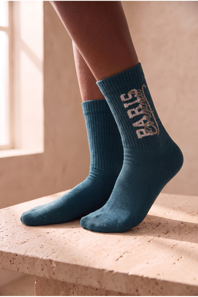 Katia&Bony Unisex pamučne čarape sa parizkim uzorkom, zelene