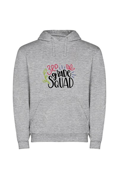 iLovePrints Whimsical 3rd Grade Squad Φούτερ με κουκούλα σε χρώμα Γκρι