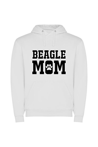 iLovePrints Elegant Beagle Family Portrait Φούτερ με κουκούλα σε χρώμα Λευκό
