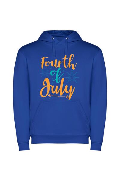 iLovePrints Joyful 4th of July Φούτερ με κουκούλα σε χρώμα Μπλε