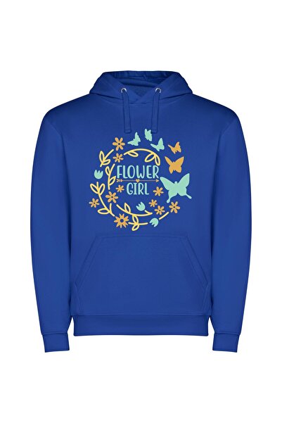 iLovePrints Butterfly Bloom Magic Φούτερ με κουκούλα σε χρώμα Μπλε