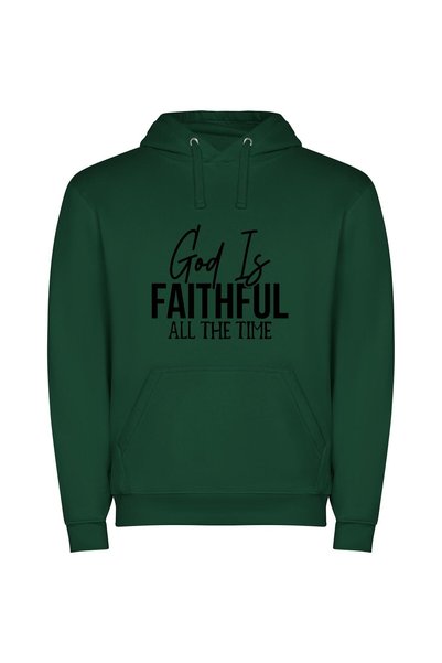 iLovePrints Timeless Faith: Monochrome Bliss Φούτερ με κουκούλα σε χρώμα Πράσινο