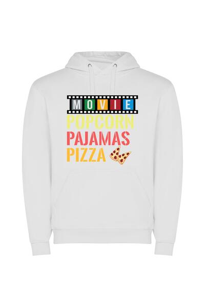 iLovePrints Cinematic Bliss Extravaganza Φούτερ με κουκούλα σε χρώμα Λευκό