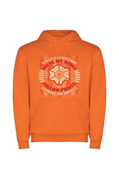 iLovePrints Bones of Mandala: Official Φούτερ με κουκούλα σε χρώμα Πορτοκαλί