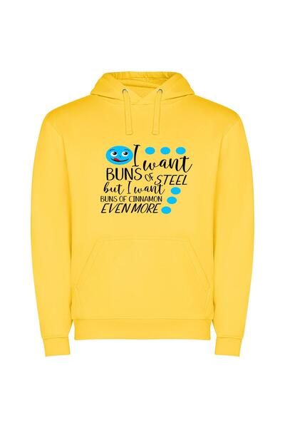 iLovePrints Midnight Blue Grin Φούτερ με κουκούλα σε χρώμα Κίτρινο