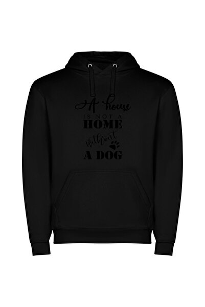 iLovePrints Dog's Haven: House, Home Φούτερ με κουκούλα σε χρώμα Μαύρο