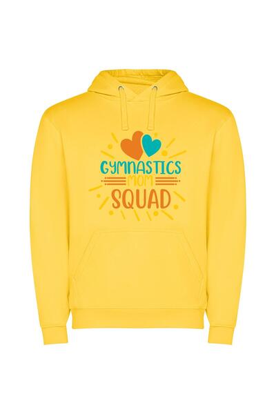 iLovePrints Gym Mom Elite Squad Φούτερ με κουκούλα σε χρώμα Κίτρινο