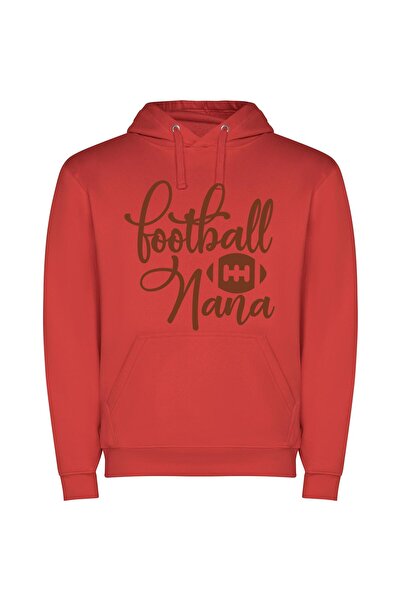 iLovePrints Mama's Gridiron Glory Φούτερ με κουκούλα σε χρώμα Κόκκινο