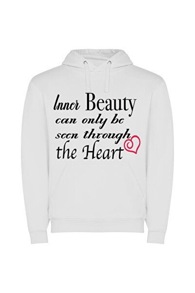 iLovePrints Soulful Beauty Unveiled Φούτερ με κουκούλα σε χρώμα Λευκό
