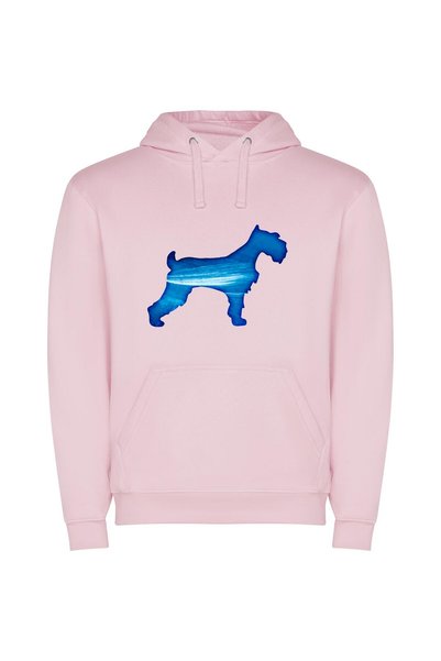 iLovePrints Blue Glow Dog Majesty Φούτερ με κουκούλα σε χρώμα Ροζ