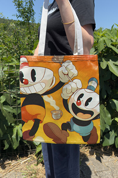 ZipZap Cuphead V1 dvostrana platnena torba sa printom, kompjuterska igra, vid...