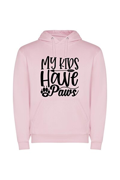 iLovePrints Paws & Kids Forever Φούτερ με κουκούλα σε χρώμα Ροζ