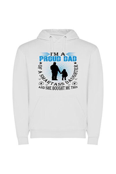 iLovePrints Dad: The Perfect Proof Φούτερ με κουκούλα σε χρώμα Λευκό